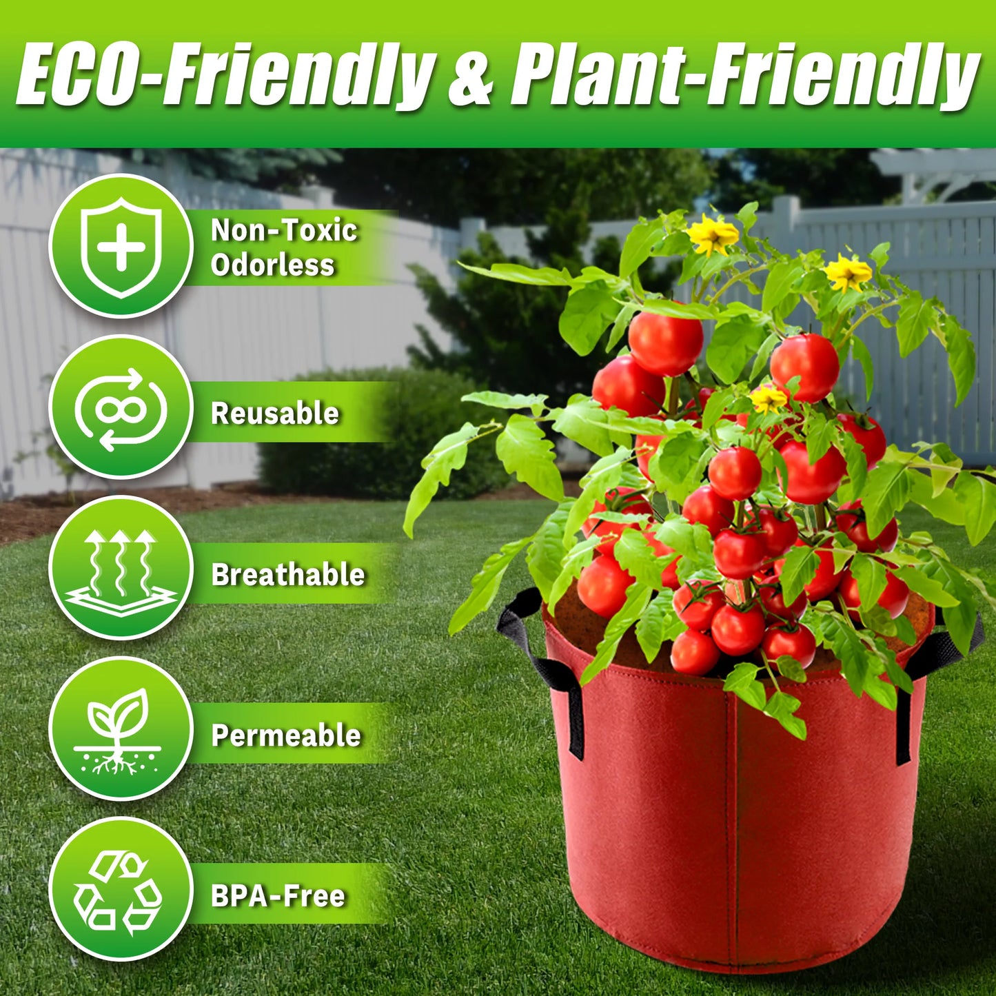Colorful Fabric Plant Pots with Handles