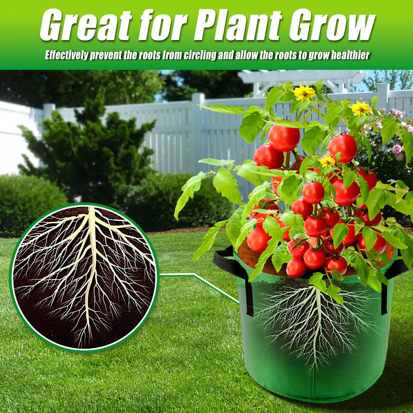 Colorful Fabric Plant Pots with Handles