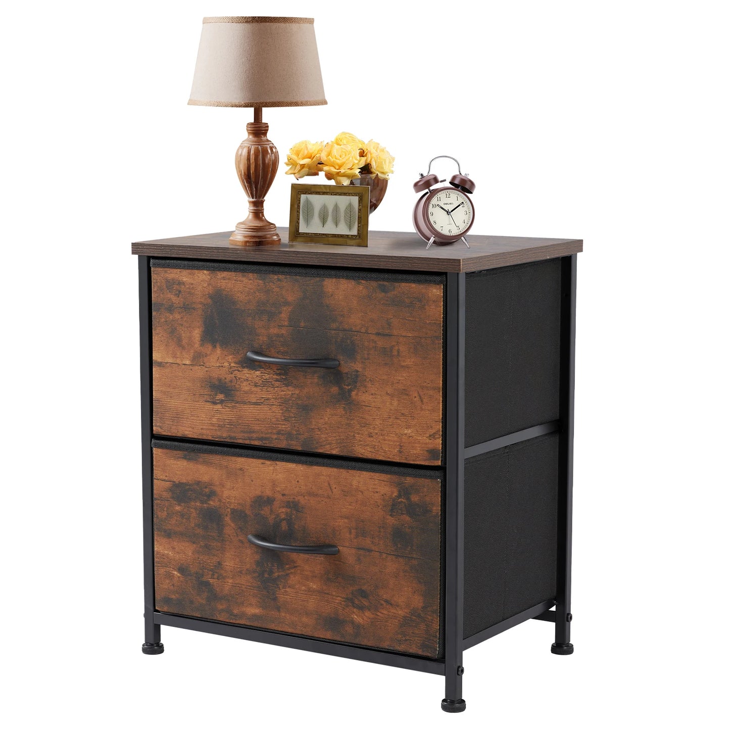 Nightstand with 2 fabric drawers