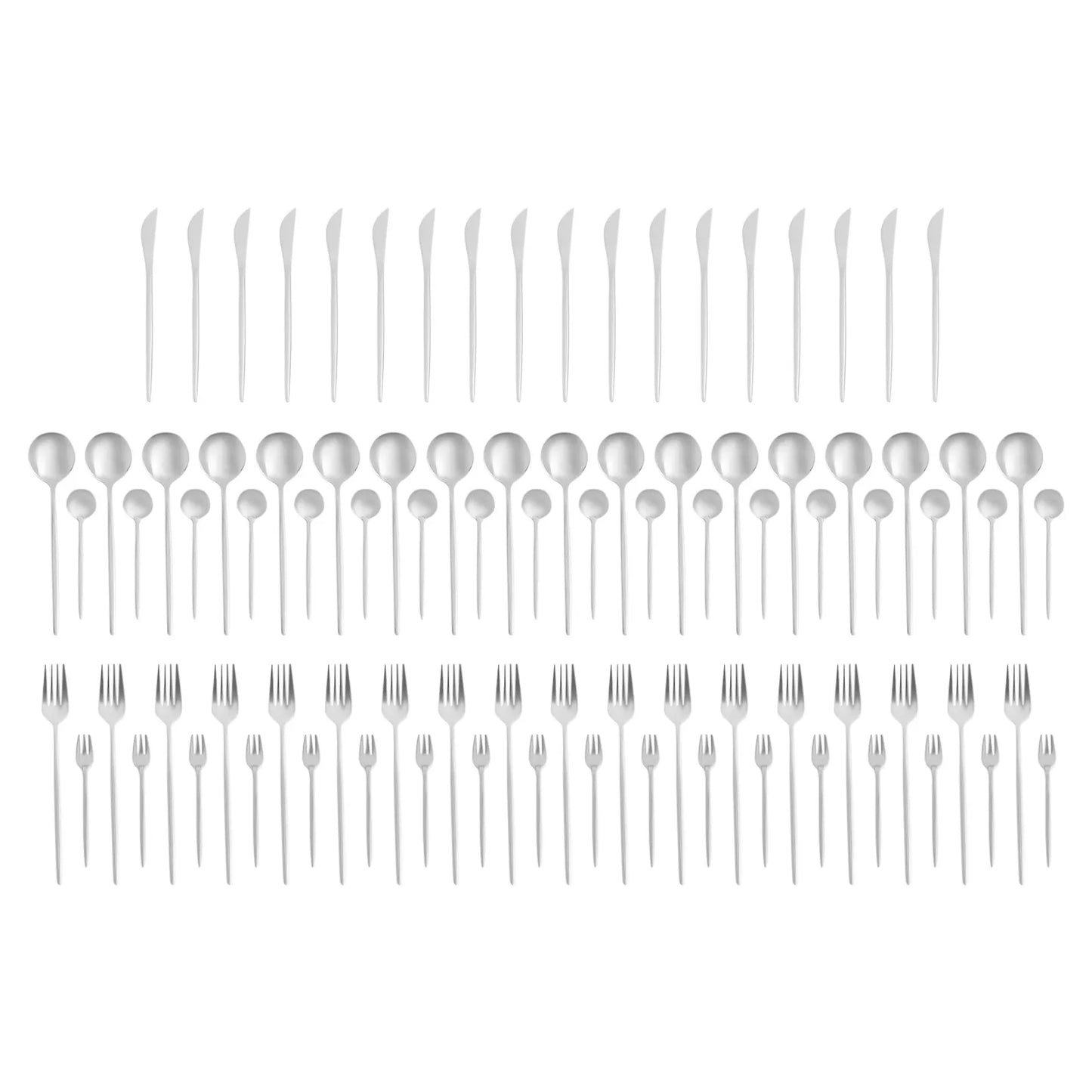 90Pcs Flatware Set Stainless Steel Silverware