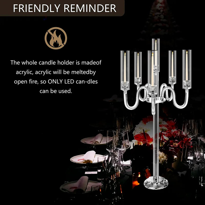 Acrylic LED Candle Holder Centerpiece
