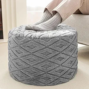Round Boho Pouf Ottoman