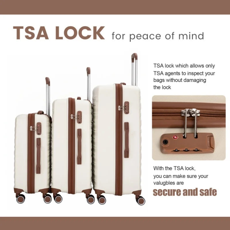 Luggage Set, Double Spinner Wheels, TSA Lock