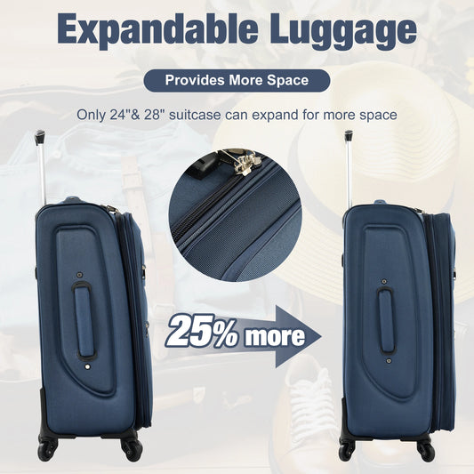 Expandable Softside Luggage 5 Piece Set