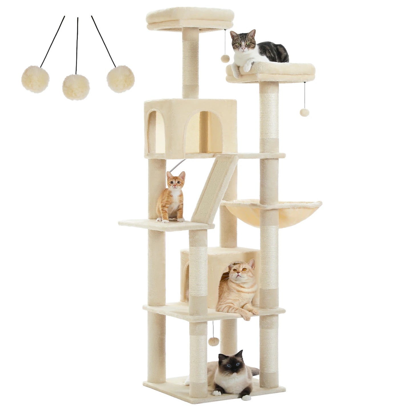 Multi-Level Cat Tree, Scratching Posts, Perches, Caves