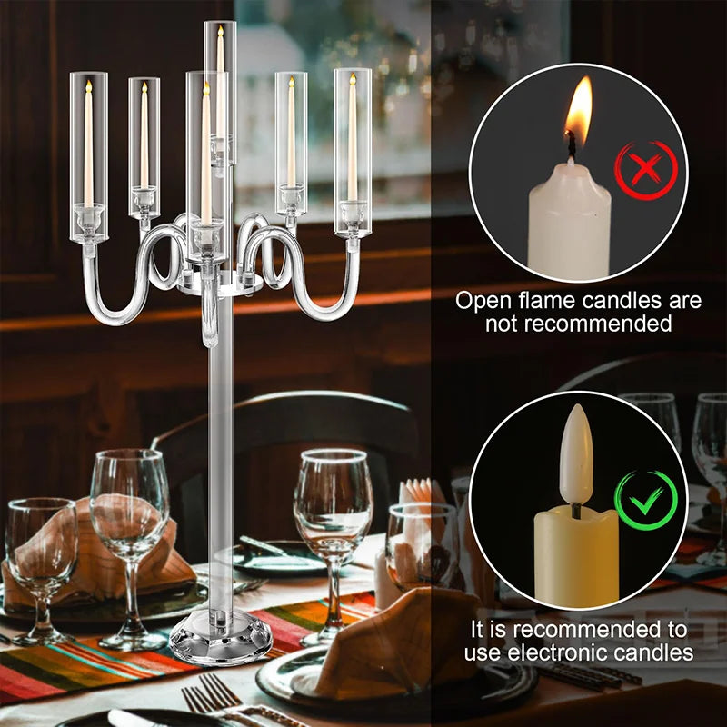 Acrylic LED Candle Holder Centerpiece
