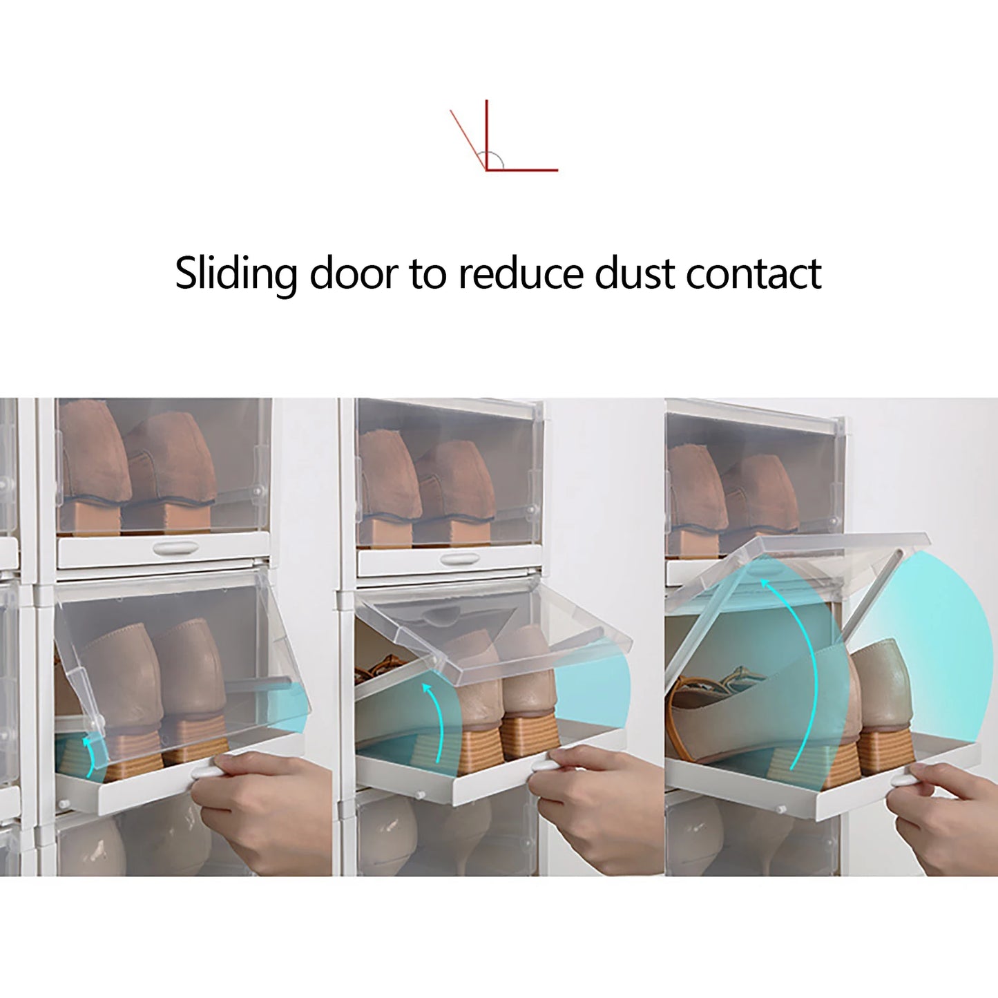 Stackable Shoe Organizer, Push Drawer Storage