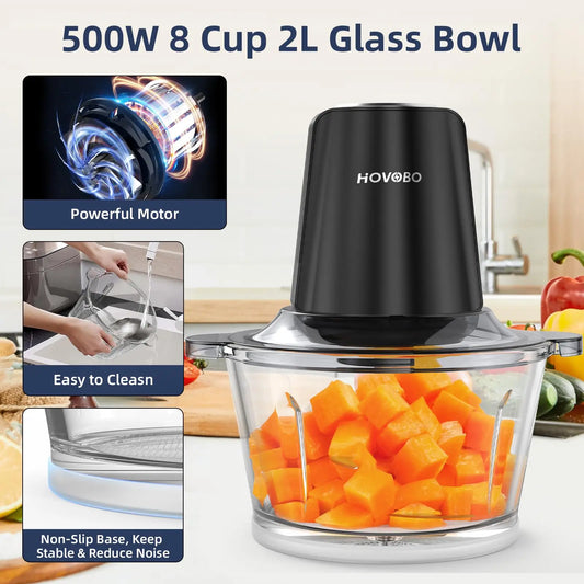 500W Two Speed Food Processor, Chopping/Grinding
