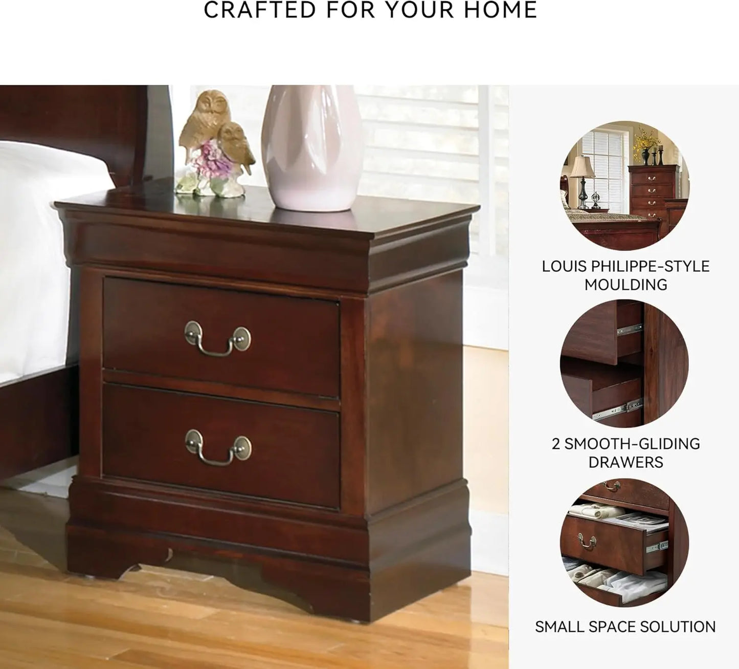 Traditional 2 Drawer Nightstand