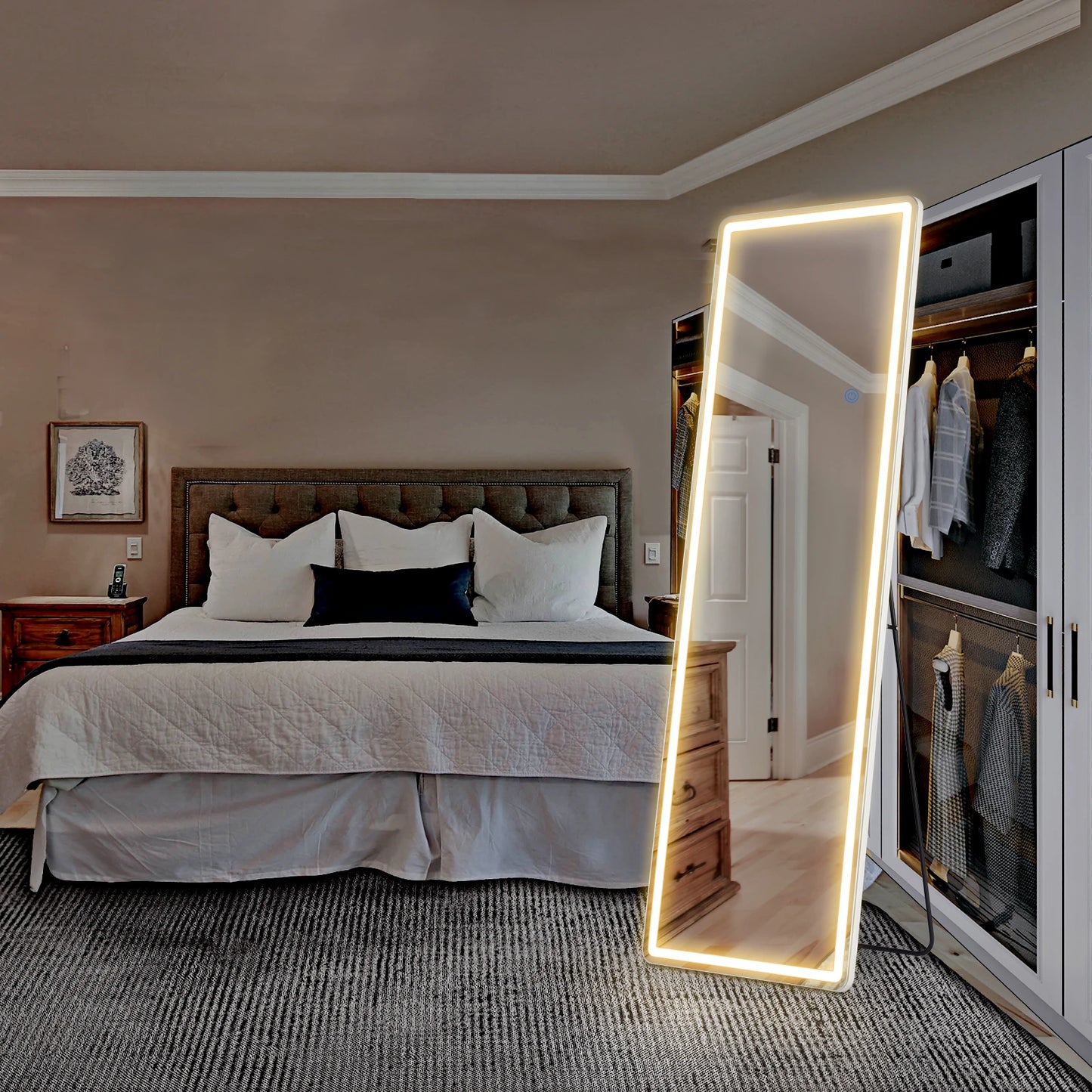 Led 64"x21" Full Length Mirror Standing/Hanging