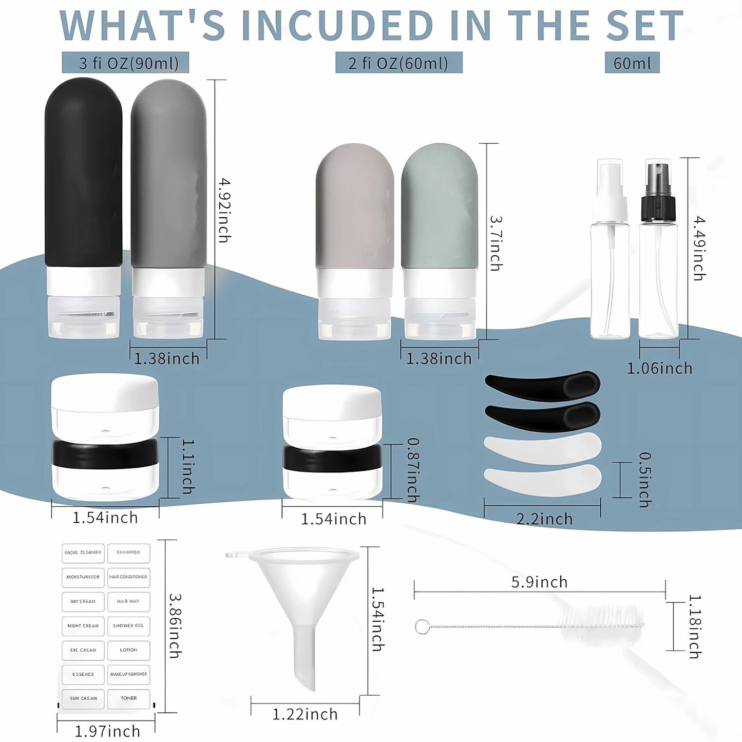 Refillable Travel Size Bottle Set