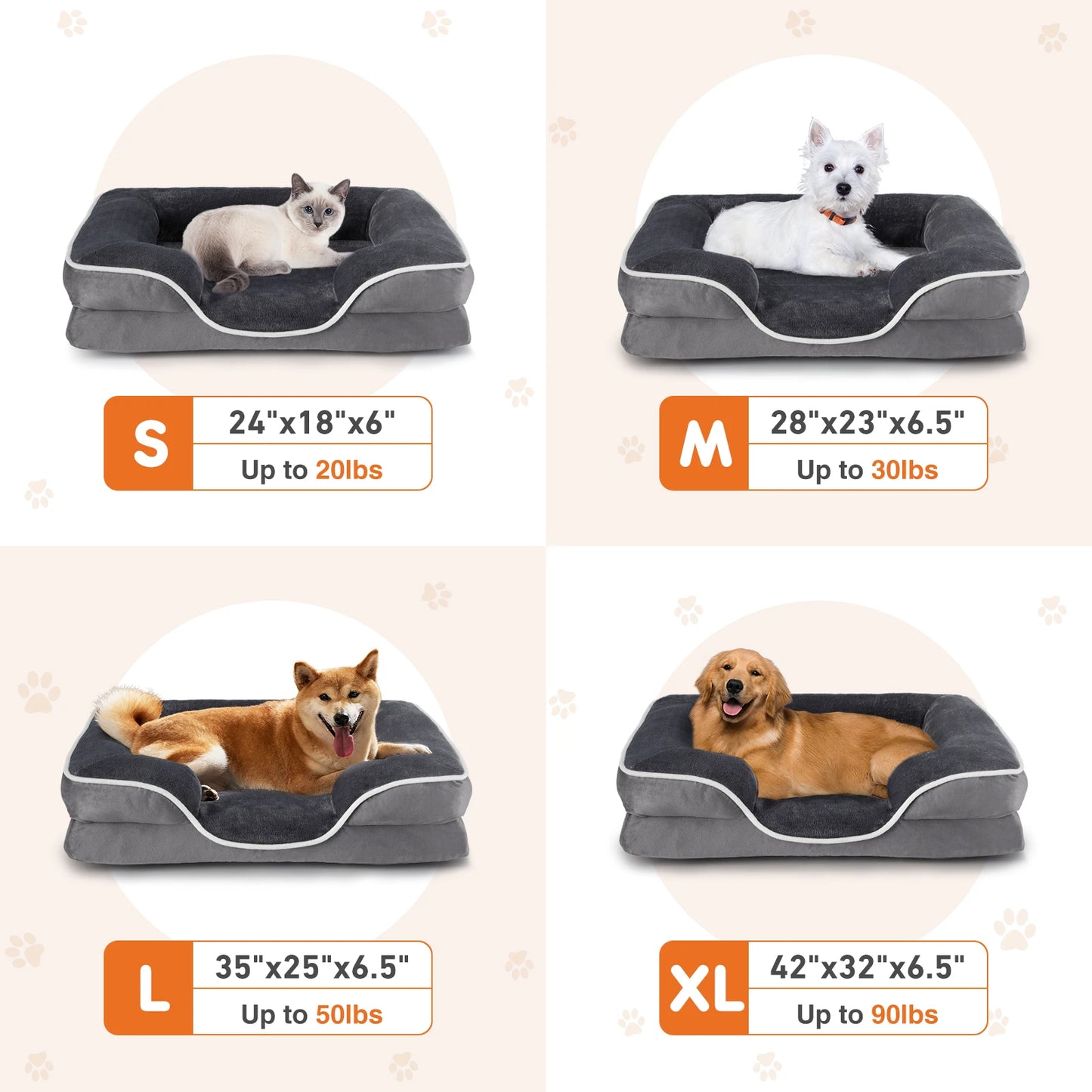 Orthopedic Dog Bed Memory Foam Pet Bed