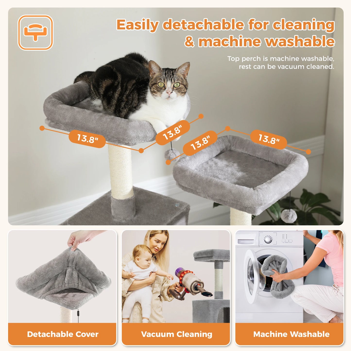 Multi-Level Cat Tree, Scratching Posts, Perches, Caves