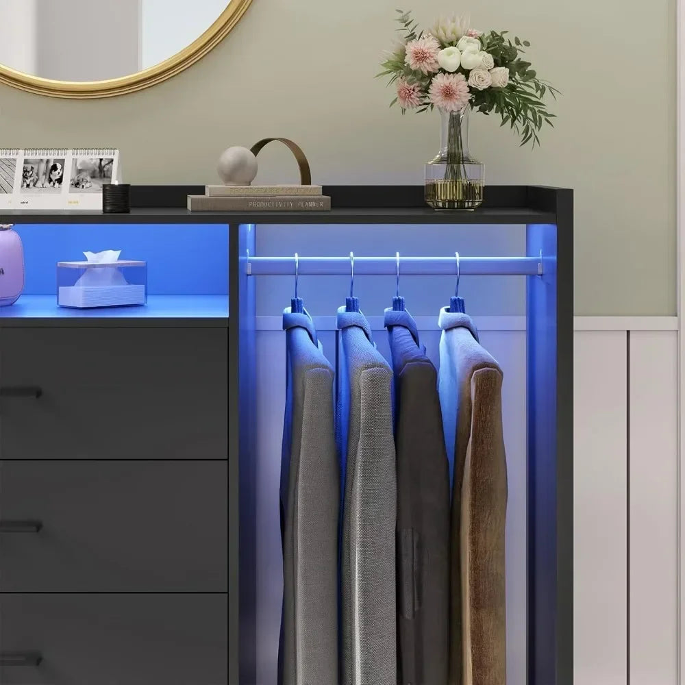 Chest of 4 Drawers with LED Lights