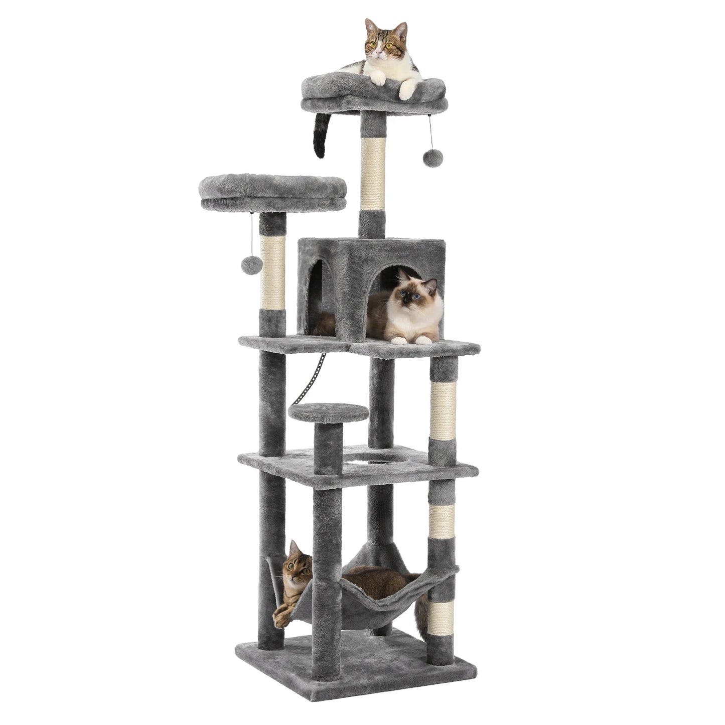 Multi-Level Cat Tree, Scratching Posts, Perches, Caves