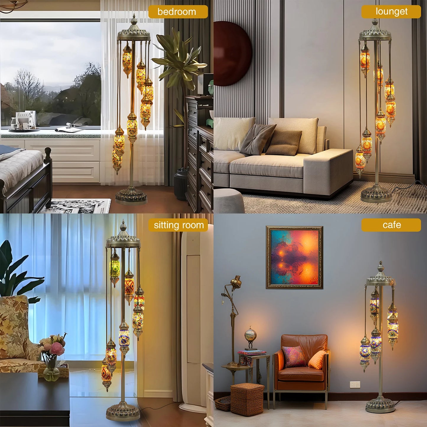 Handmade Turkish Mosaic Floor Lamp