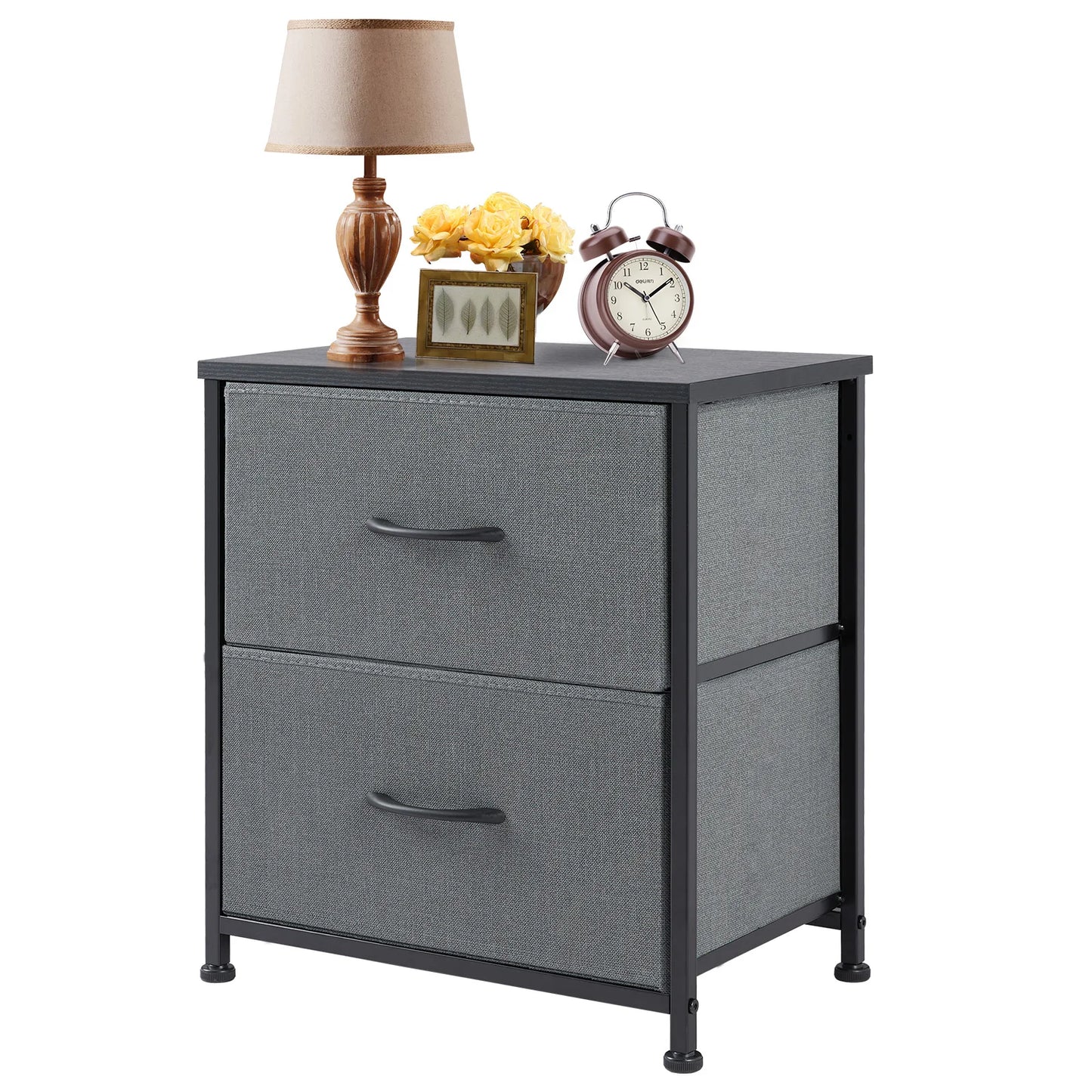 Nightstand with 2 fabric drawers