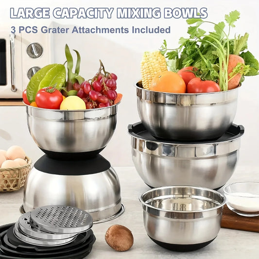 Stainless Steel Mixing Bowl Set, Attachments