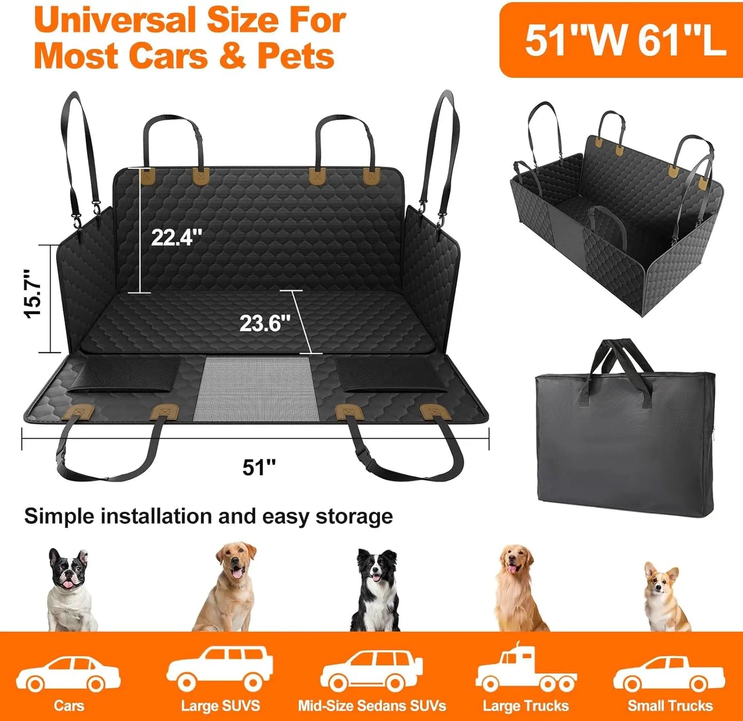 Foldable Pet Car Seat Protector
