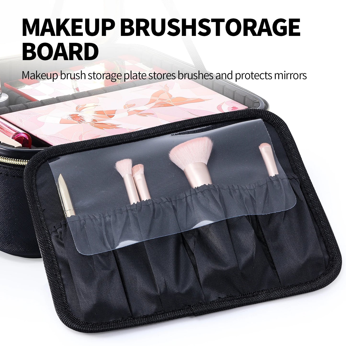 Travel Cosmetic Bag with Lighted Mirror