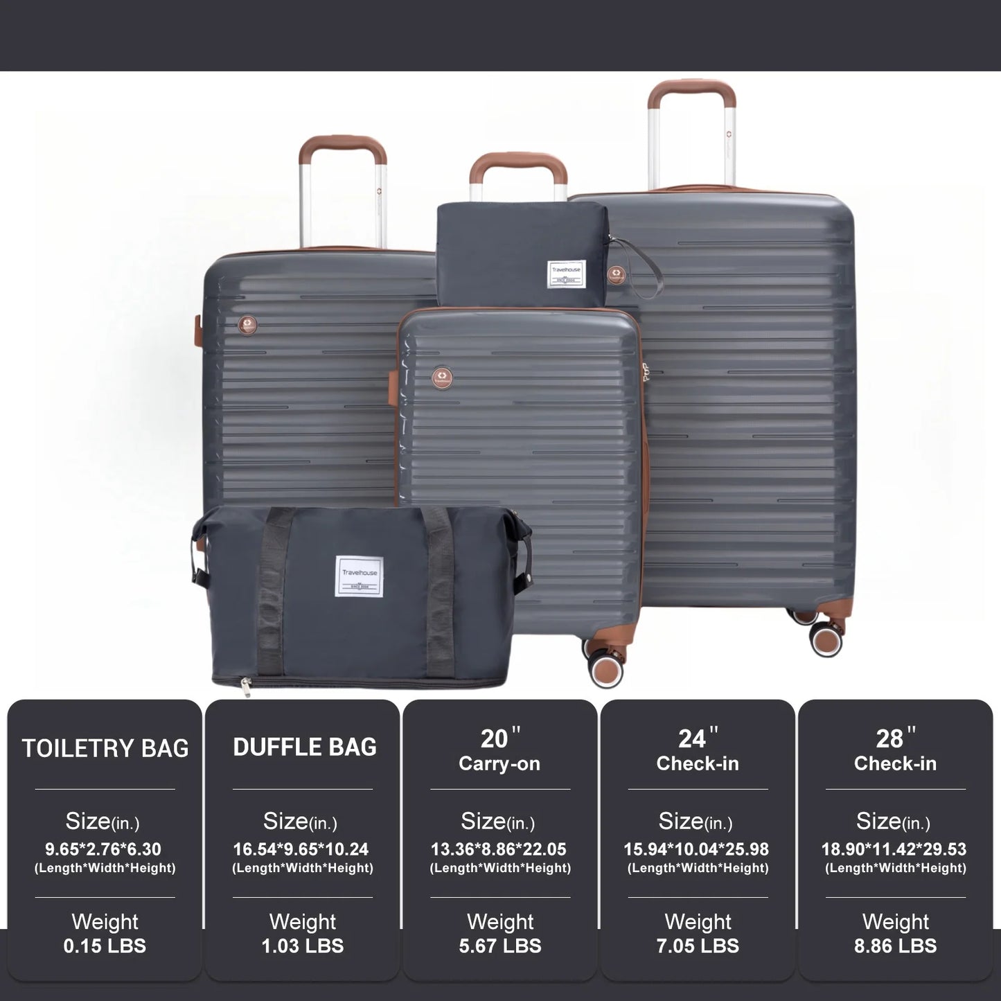 Luggage Set, Double Spinner Wheels, TSA Lock