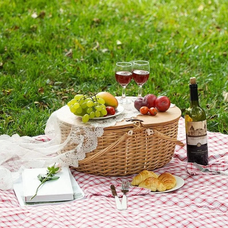 Wicker Picnic Basket with Cooler