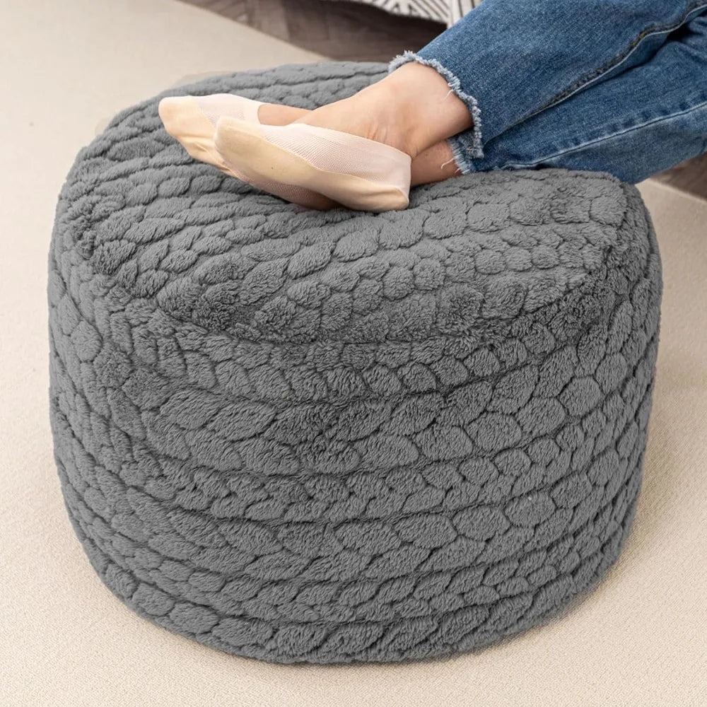 Round Boho Pouf Ottoman