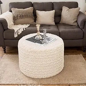 Round Boho Pouf Ottoman