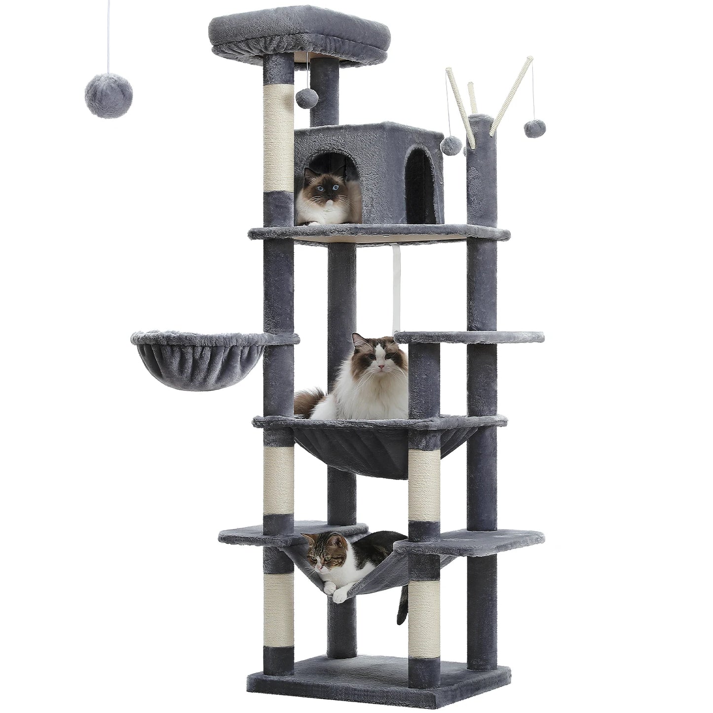 Multi-Level Cat Tree, Scratching Posts, Perches, Caves