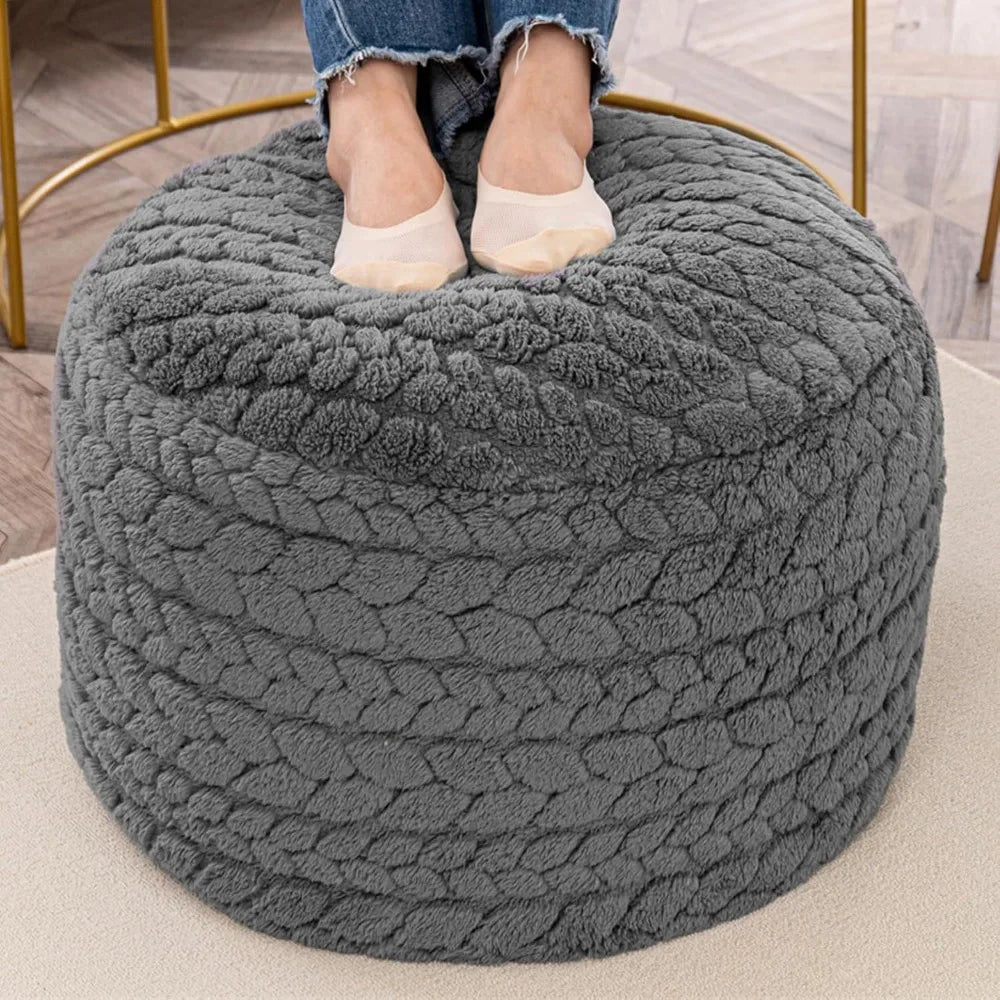 Round Boho Pouf Ottoman