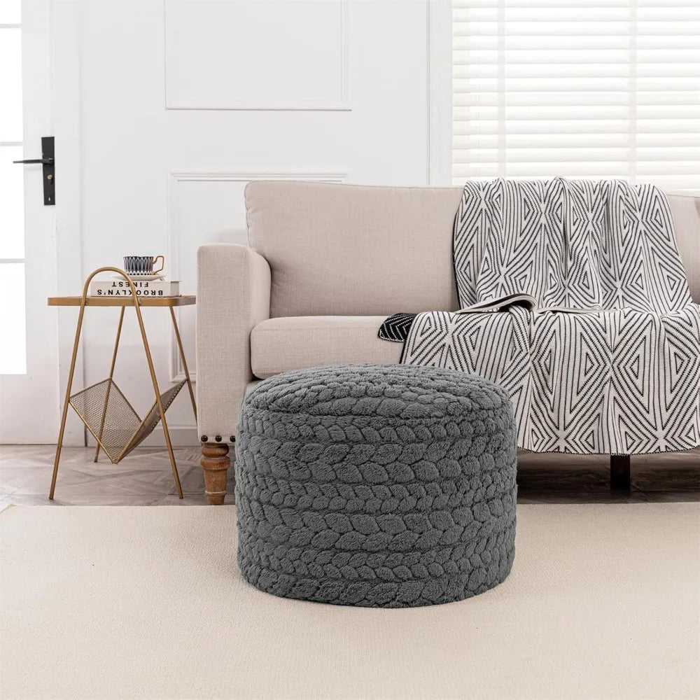 Round Boho Pouf Ottoman