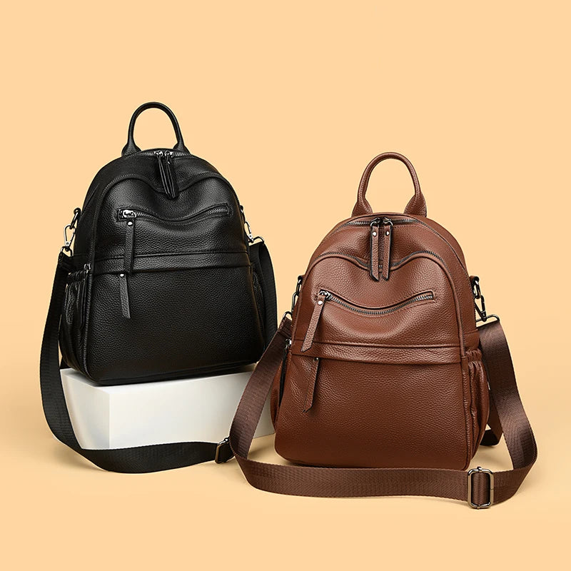 Real Cowhide Large Capacity Women's Backpack