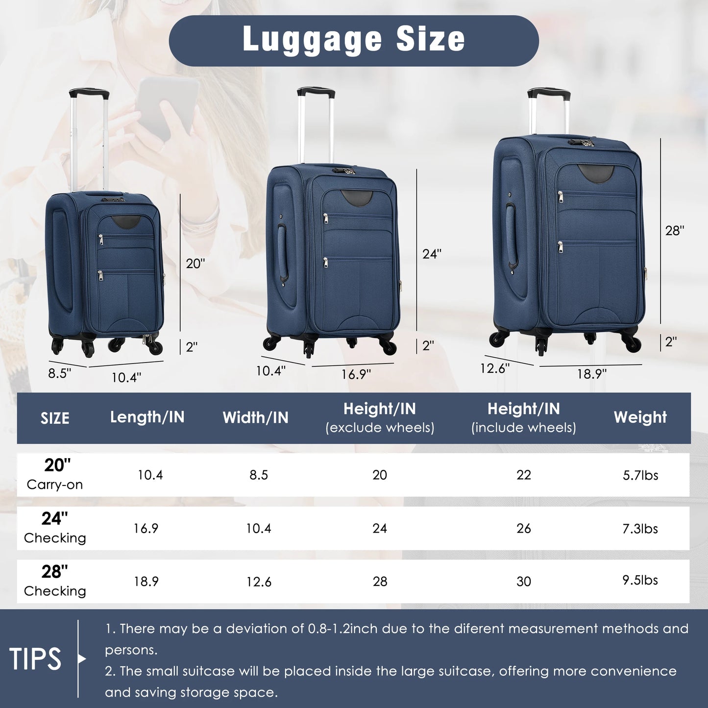 Expandable Softside Luggage 5 Piece Set