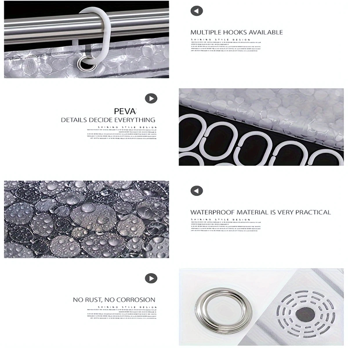 Pebble Pattern Shower Curtain Liner