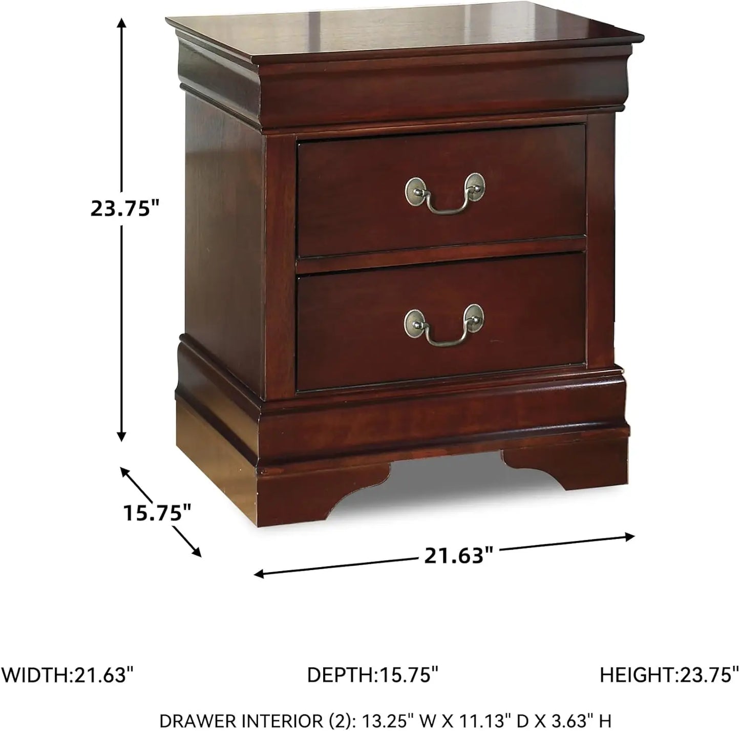 Traditional 2 Drawer Nightstand