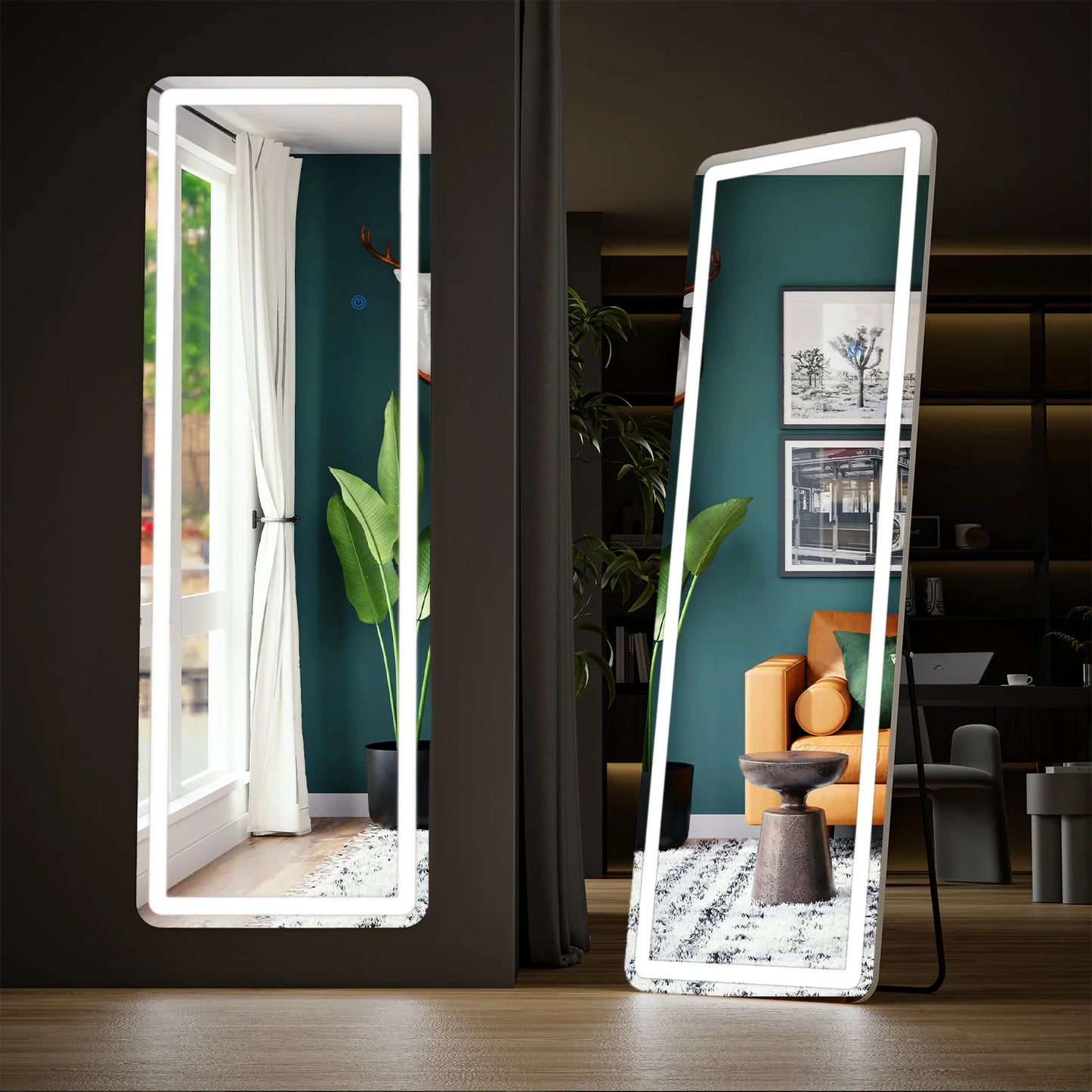 Led 64"x21" Full Length Mirror Standing/Hanging