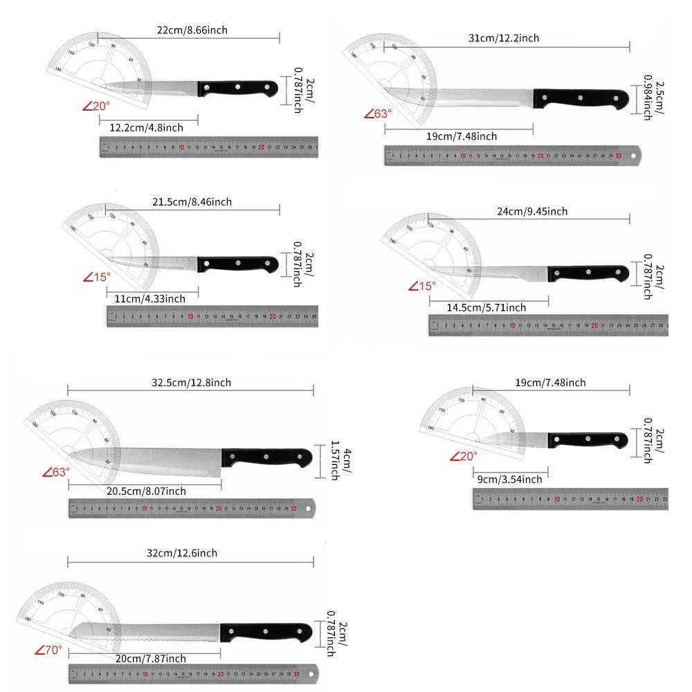 Stainless Steel Kitchen Knives With Block