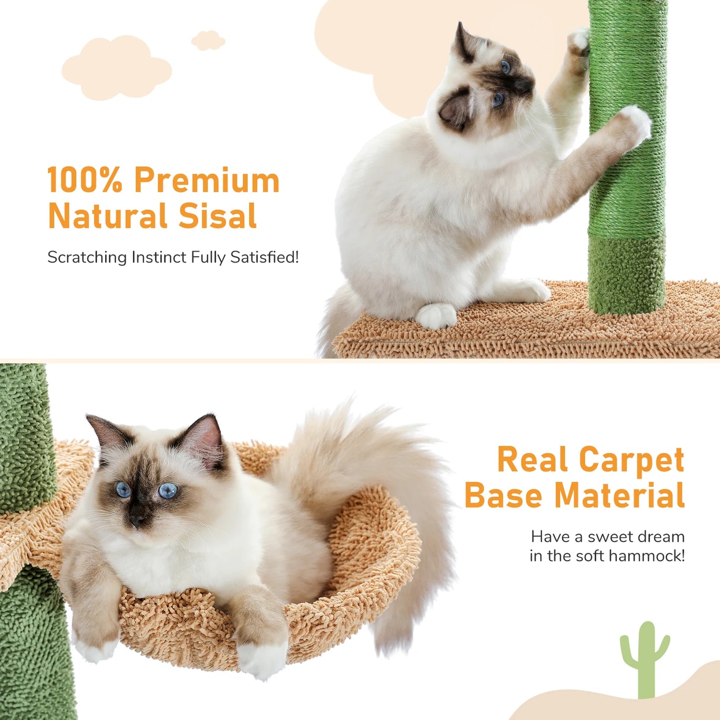 5-Tier Floor to Ceiling Cat Tower, Cactus