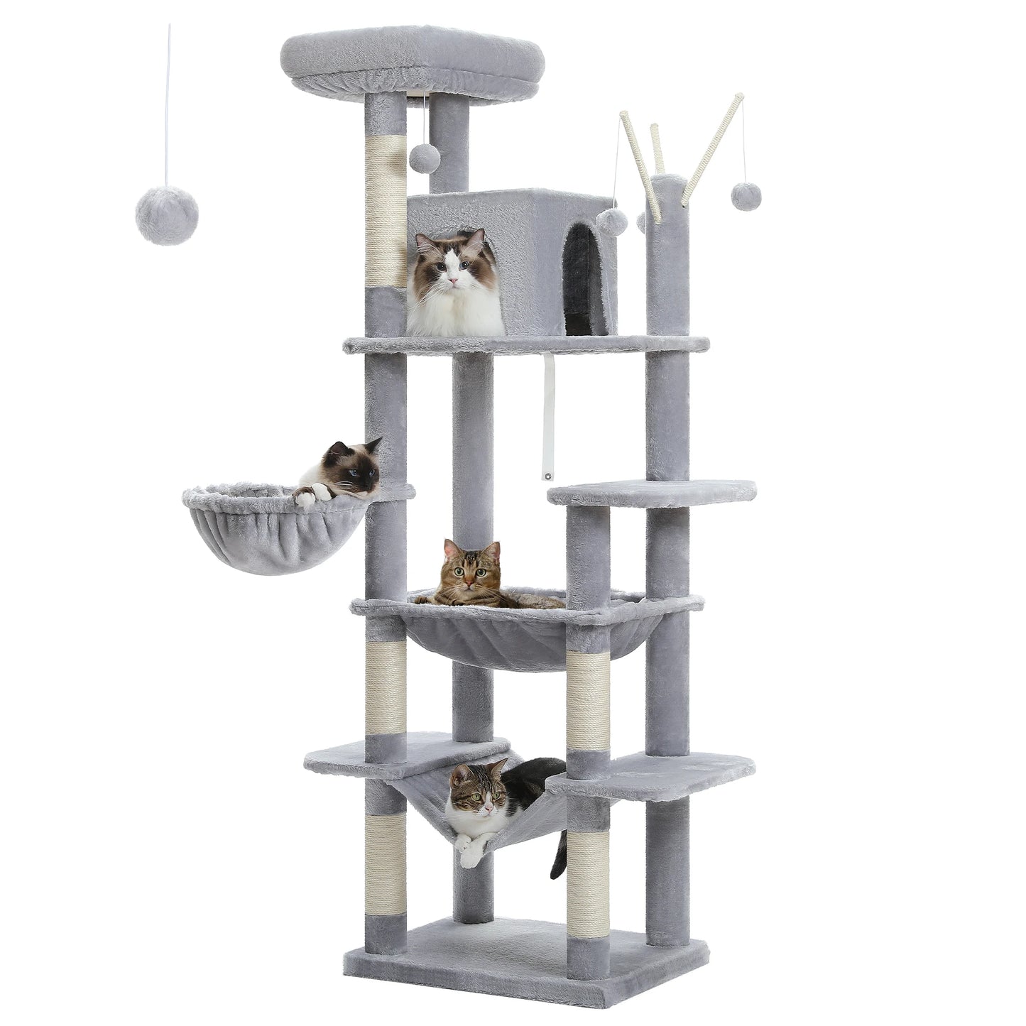 Multi-Level Cat Tree, Scratching Posts, Perches, Caves