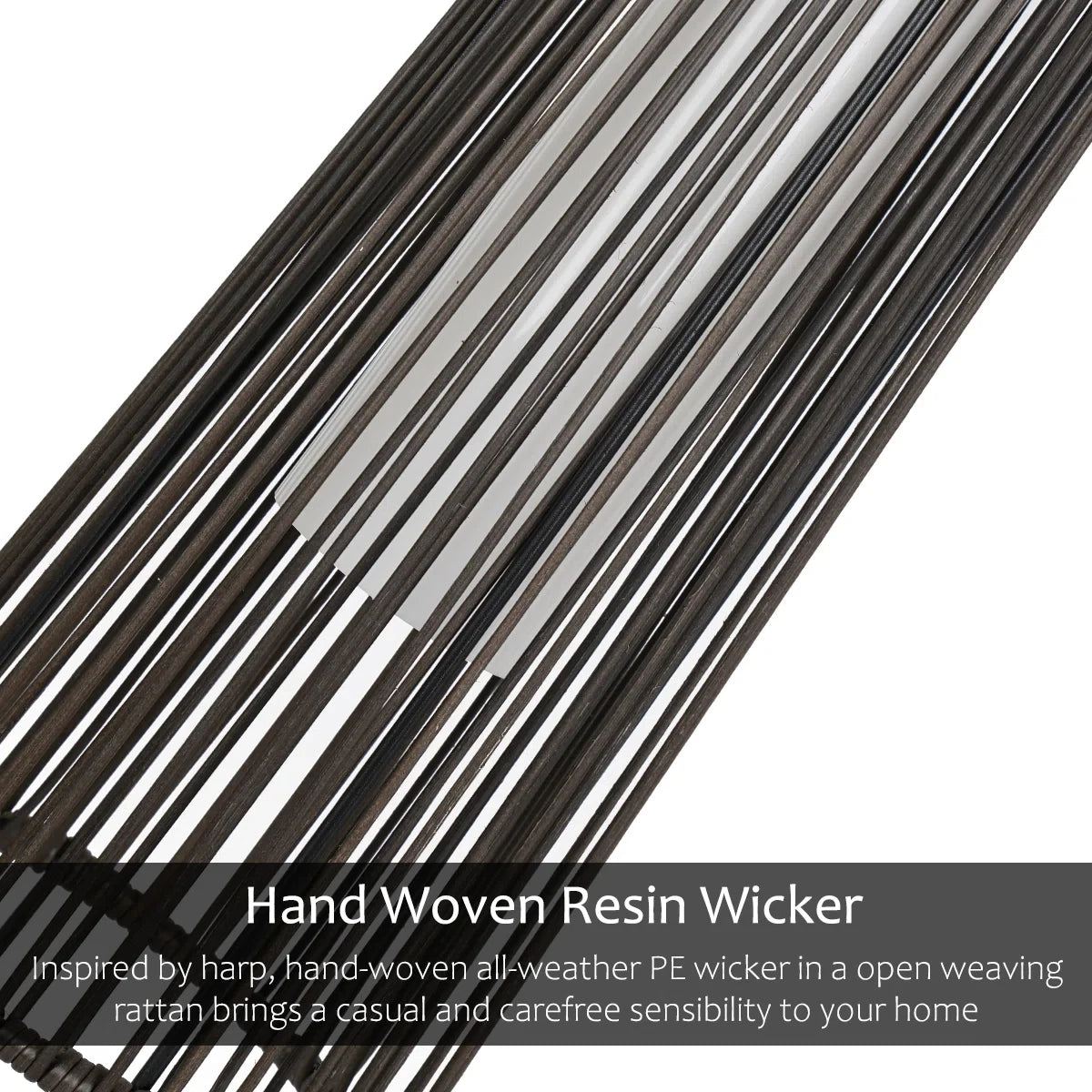 2-Piece Wicker Solar Patio Lamp