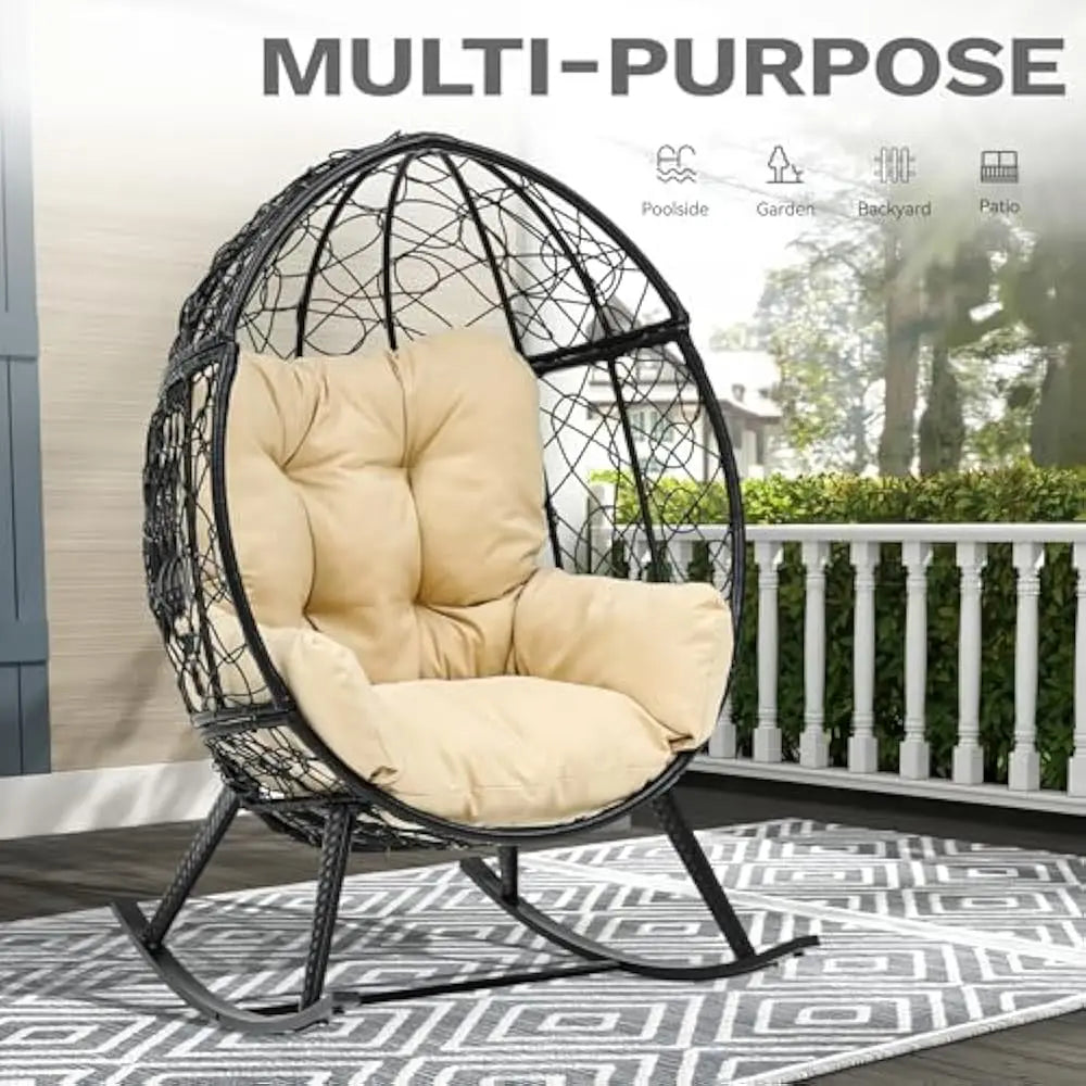 Wicker Rocking Egg Chair