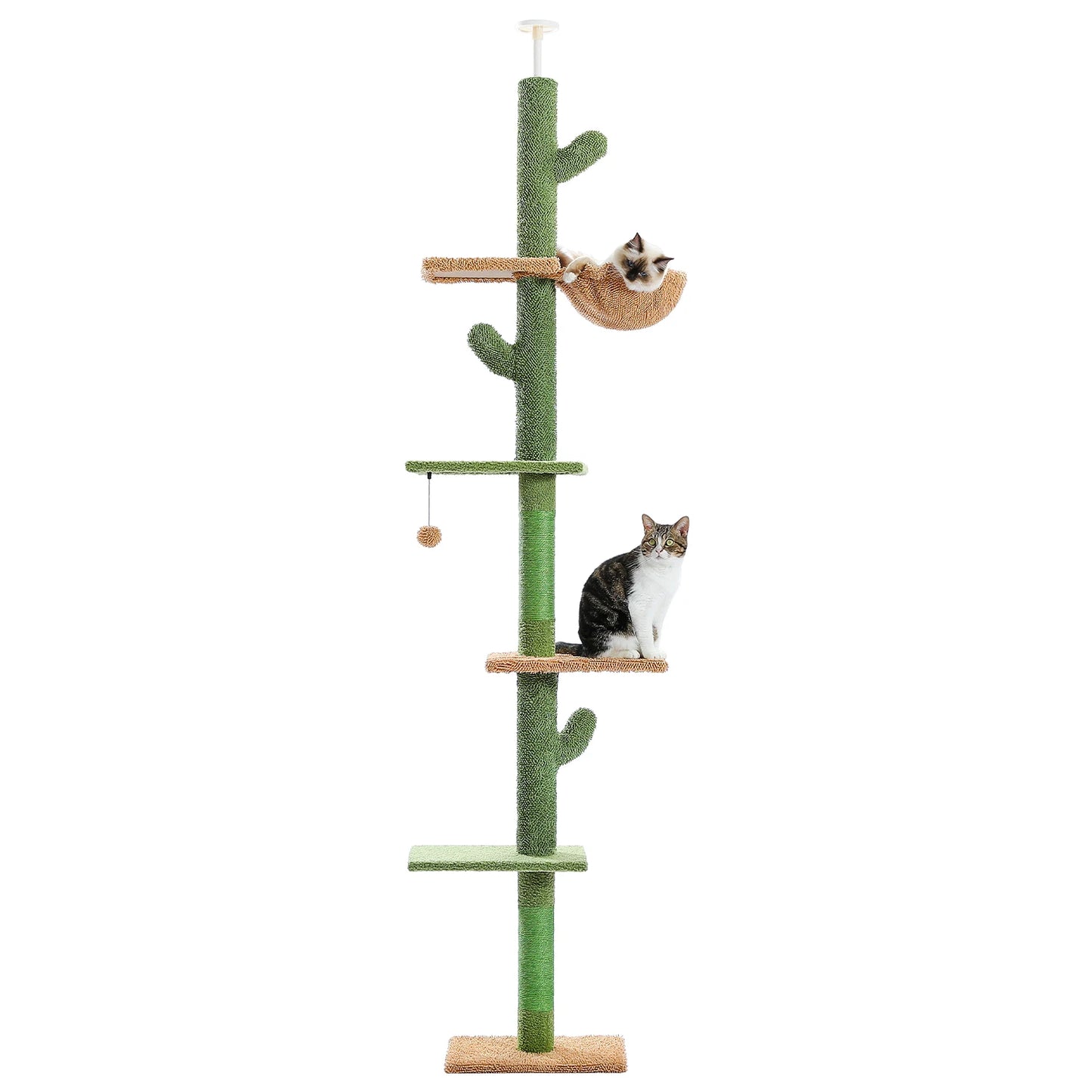 5-Tier Floor to Ceiling Cat Tower, Cactus
