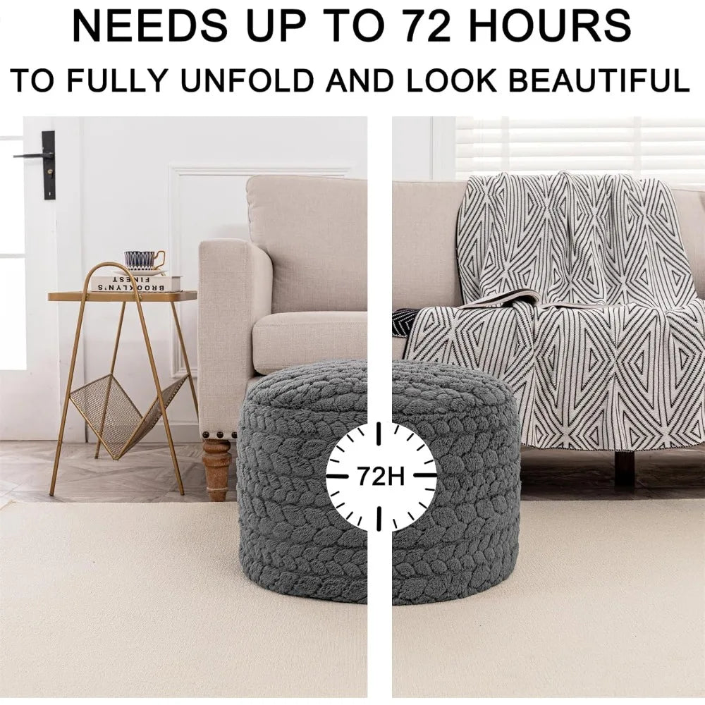 Round Boho Pouf Ottoman