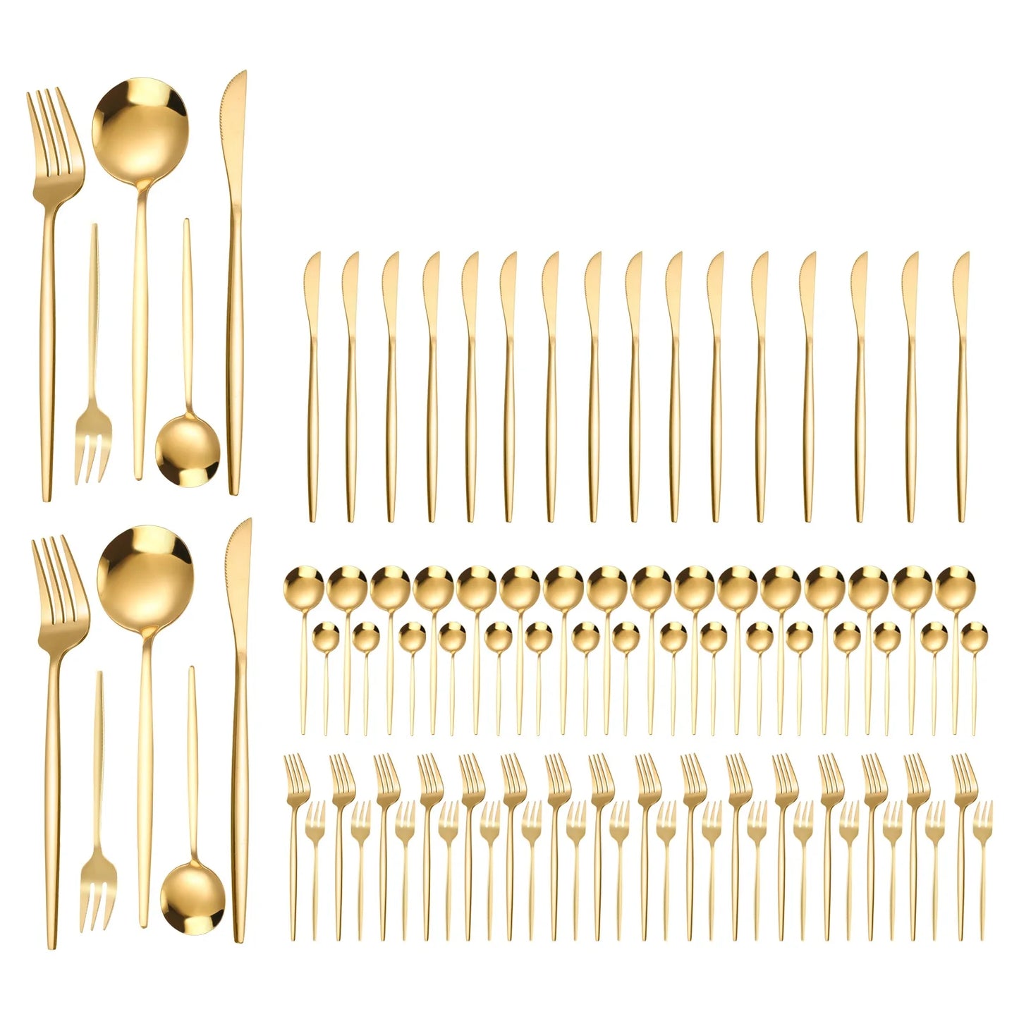 90Pcs Flatware Set Stainless Steel Silverware