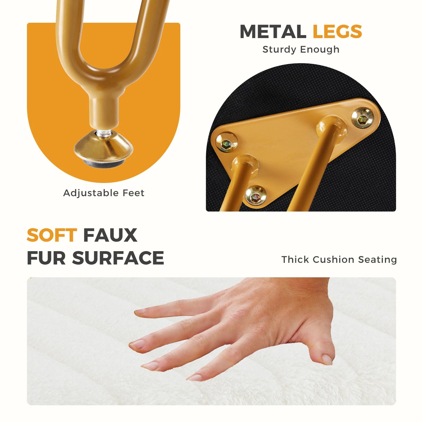 Faux Fur Hidden Storage Stool