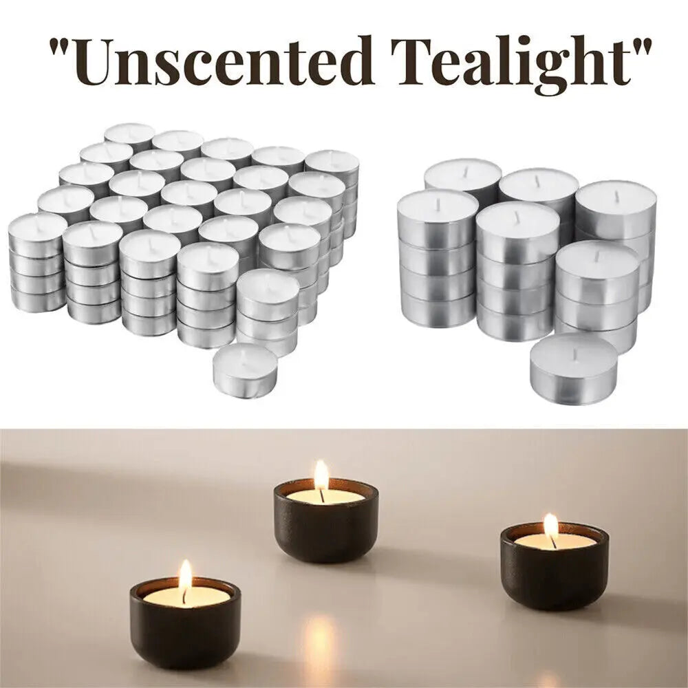 White Unscented Tea Light Candles