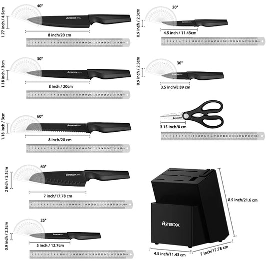 15PC  German Stainless Steel Knife Block Set