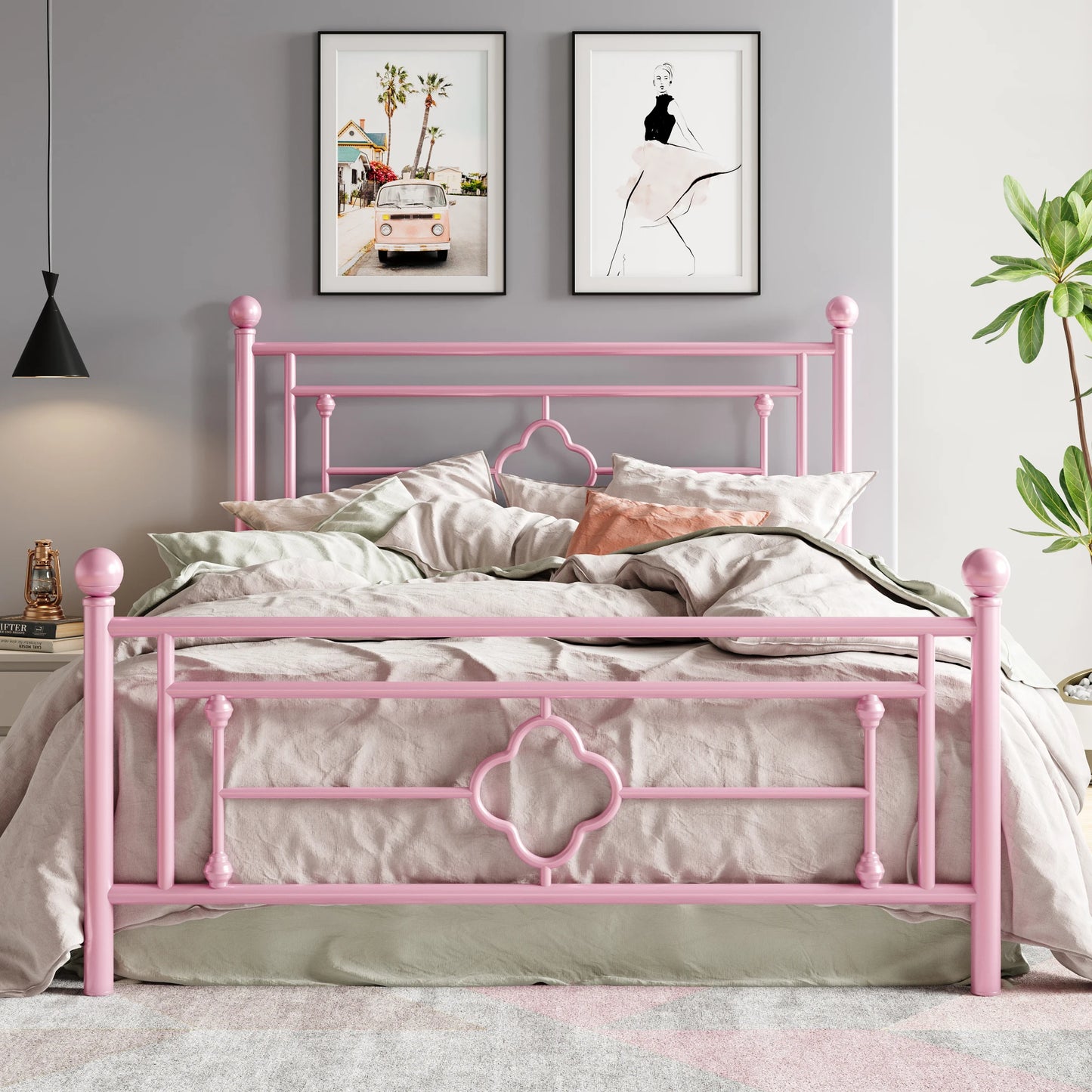 Vintage Metal Platform Bed Frame