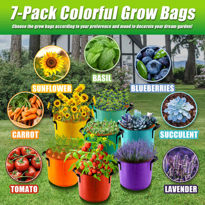 Colorful Fabric Plant Pots with Handles