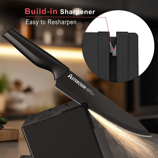15PC  German Stainless Steel Knife Block Set
